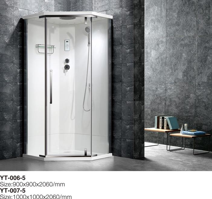 YT-006-5-Corner Diamond Shape Shower Cabin Room with Hinge Glass Door.jpg