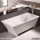 Nereguliuota stačiakampio poliravimo chromo balta atskira vonia